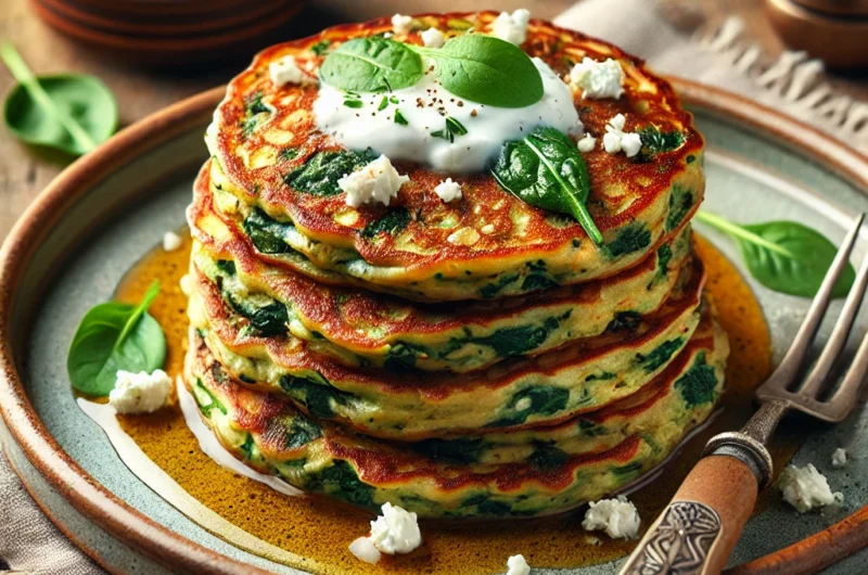 Savory Pancakes with Spinach & Feta