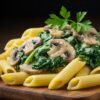 Creamy Spinach and Mushroom Pasta