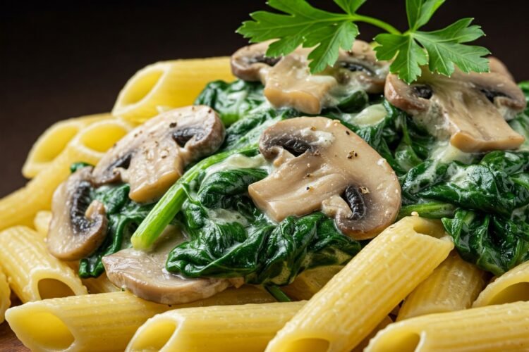 Creamy Spinach and Mushroom Pasta