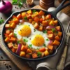 sweet potato hash with eggs