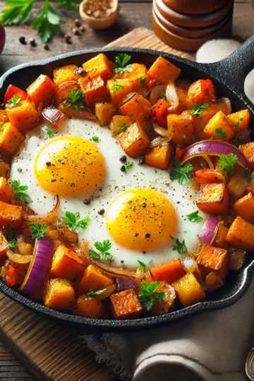 sweet potato hash with eggs
